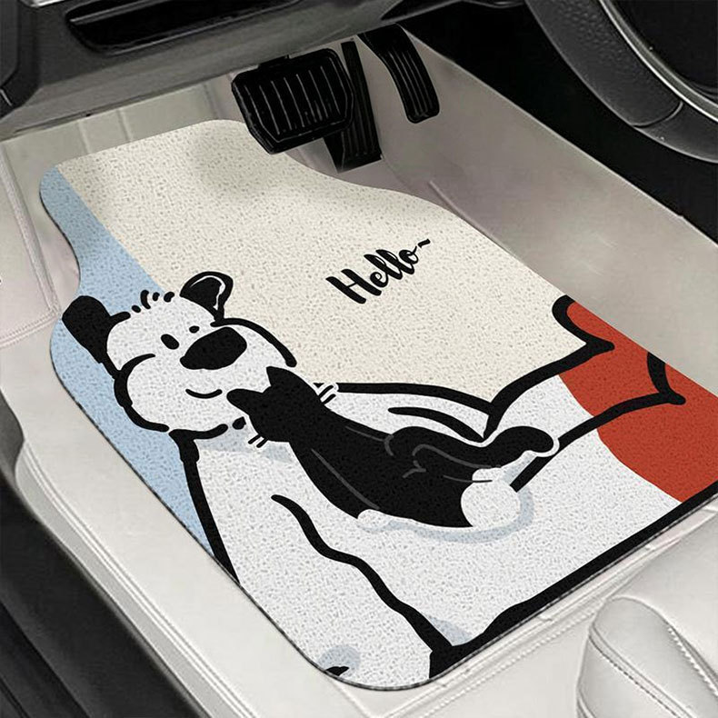 Cartoon cute pet silk loop car floor mats are dirt-resistant, wear-resistant, and easy to clean. Universal fit, available for one-piece drop shipping