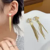 Длинные универсальные серьги из жемчуга, клипсы на уши, облегающие
