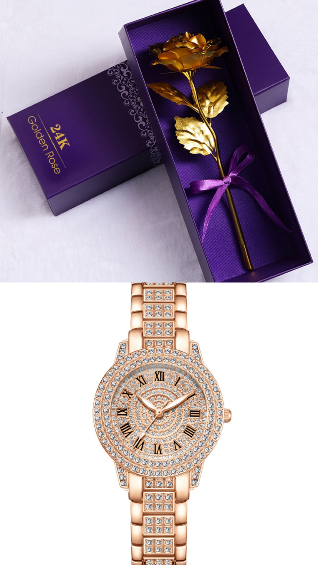 Gold Foil Rose Gift Set With Decorative Design For Any Occasion_voghion.com