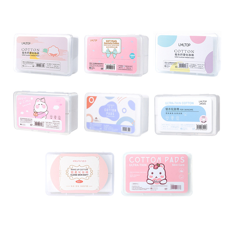 Ramila tela no tejida 1000 piezas de maquillaje en caja delgada algodón desechable removedor de maquillaje que ahorra agua pieza de algodón compresa húmeda B228