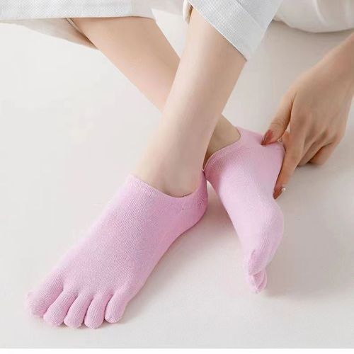 Cross-border five-toe socks for women, cotton, odor-resistant, sweat-absorbing, thin-style toe-separated socks—short, low-cut boat socks with open-toe design, ideal for international trade