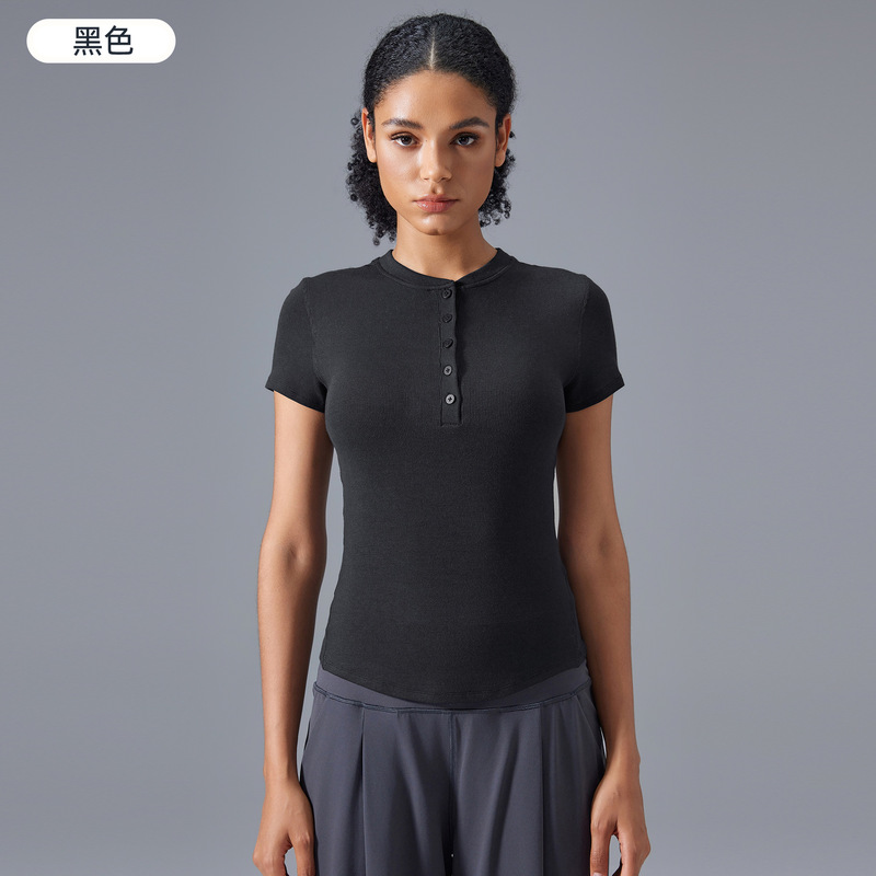 夏モーダル半袖レディースヌードスリムヨガウェアTシャツカジュアル万能ランニングスポーツトップD25097|undefined