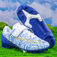 兒童足球鞋低幫魔術貼小學生日常訓練球鞋跨境亞馬遜碎釘足球鞋