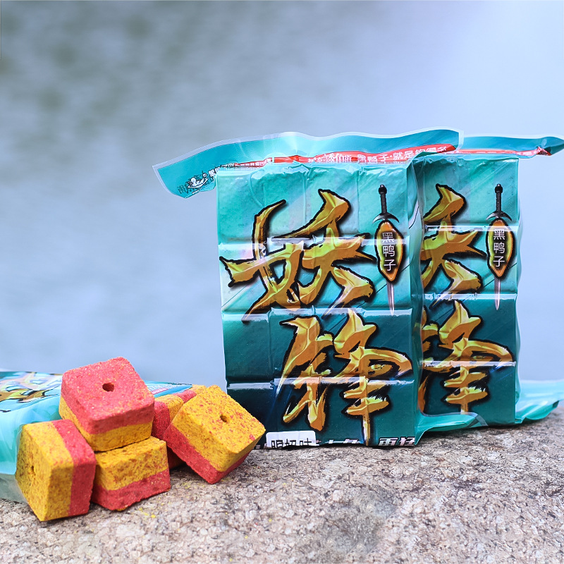 Pato negro, cebo cuadrado, versión mejorada, caña de lanzamiento, pesca salvaje, ríos, lagos y embalses, carpa cruciana, besugo, carpa plateada, carpa cabezona, cebo agrio y maloliente