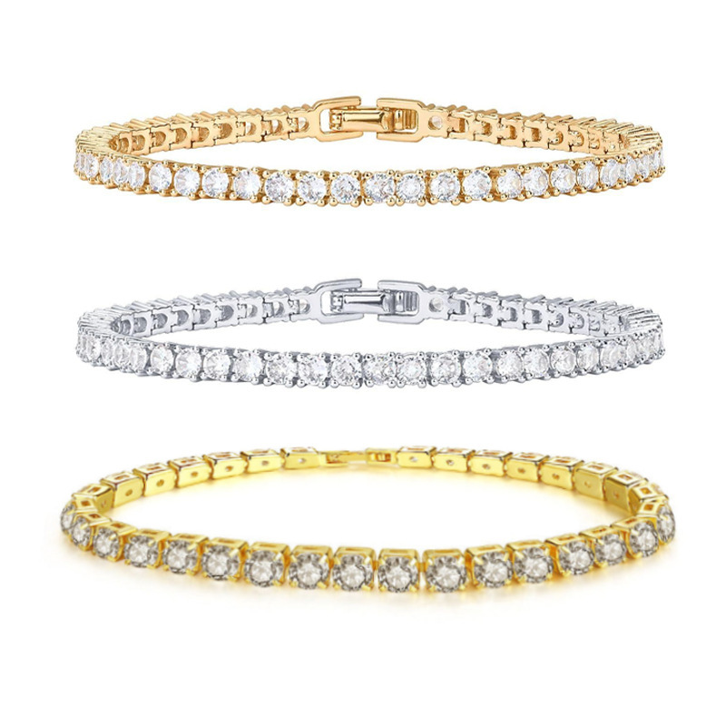 Cross-Border Exclusive Supply of Zircon Full Diamond Bracelets, Niche, Personalized, Fashionable and Super Shiny Single-Row Tennis Bracelets for Men and Women, Wholesale Cross-Border Exclusive Supply of Zircon Full Diamond Bracelets, Niche, Personalized, Fashionable and Super Shiny Single-Row Tennis Bracelets for Men and Women, Wholesale
