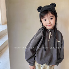 2024 Children's Spring Collection New Girl's Spring Outfit Korean Style Hooded Shirt Sweatshirt Style Shirt 122501