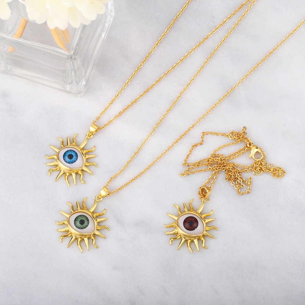 hip hop demon eye necklace personality exaggerated clavicle chain accessories