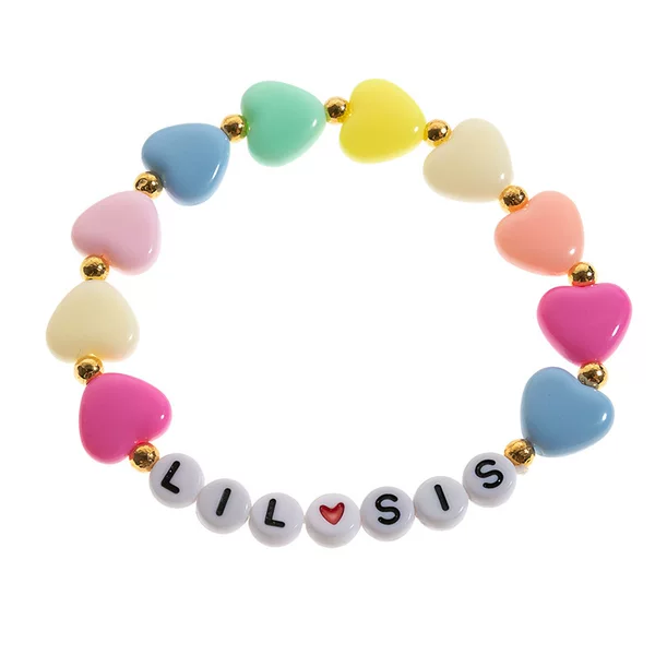 Cross-Border Hot-Selling Alphabet English Bracelet Sister Gift Girl Friendship Handmade Chain Colorful Elastic Cord