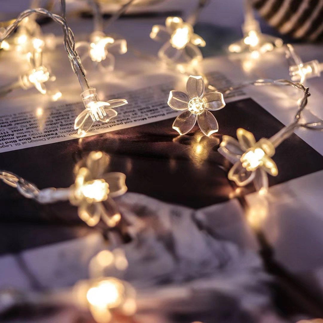 クロスボーダーledソーラー桜ライトストリング屋外庭桃花模様カラーライトストリングクリスマス祭り装飾フラッシュライト