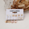 Earrings, acrylic set, crystal earings, suitable for import, 6 pair, simple and elegant design