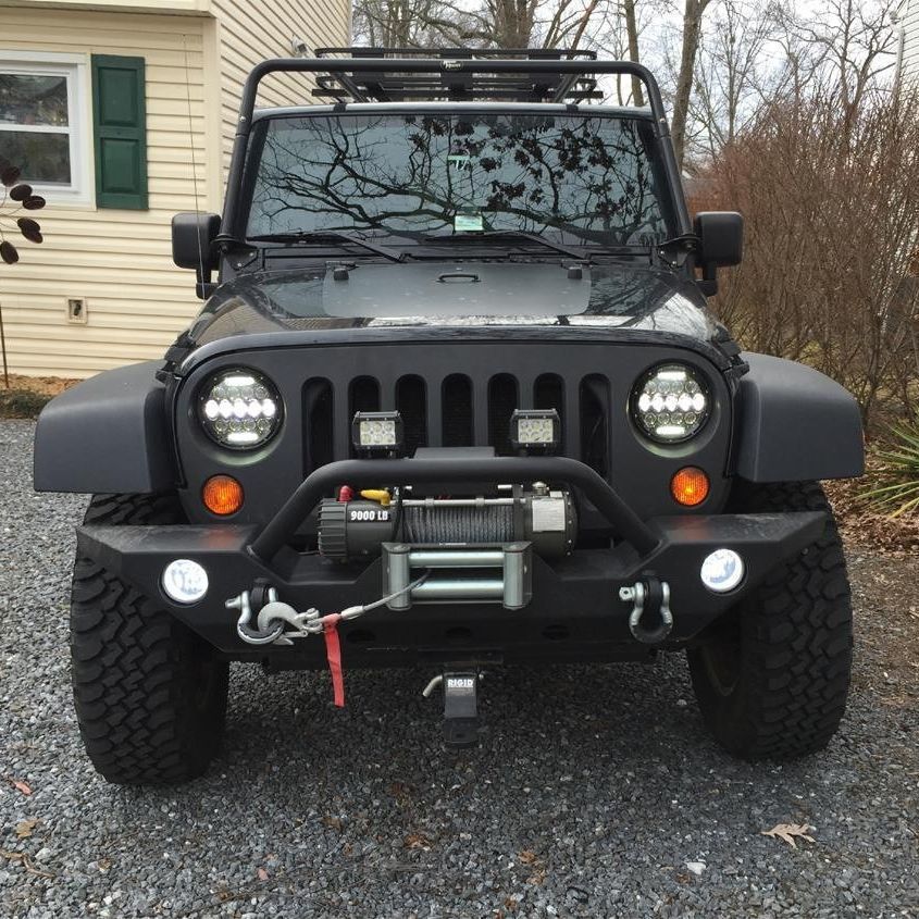 7inch Harley Wrangler Headlight 13-Bead 75W with Lens Motorcycle Off-Road Vehicle Headlight Cross-Border Factory Direct Sale