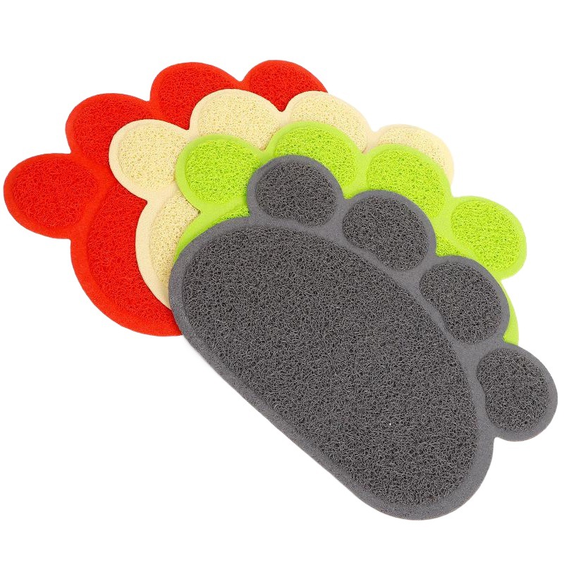 PVC impresión de la pata del animal doméstico resistente a las manchas mantel doble capa antideslizante gato jaula estera perro gato pie estera suministros para mascotas al por mayor