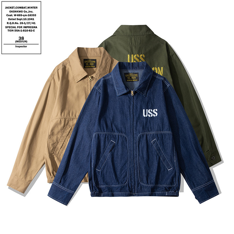 Commemorative denim jacket for traveling, with embroidery 3