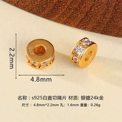 Zərgərlik ara hissələri: Colorful Straight-Cut Spacer Beads - 5mm-925-sterling-silver-straight-cut-spacer-beads