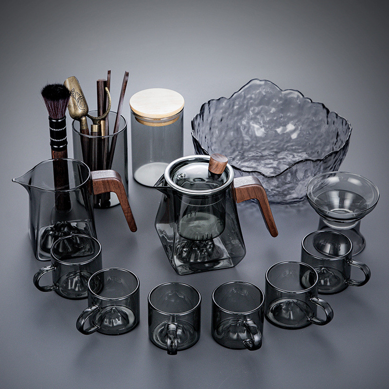 산을 감상하기 위한 담배재 12개, 6컵 + 다도 + 차 캔 + 차 세척