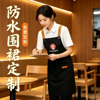 防水围裙logo印字餐饮饭店超市烧烤火锅店服务员专用工作服女批发