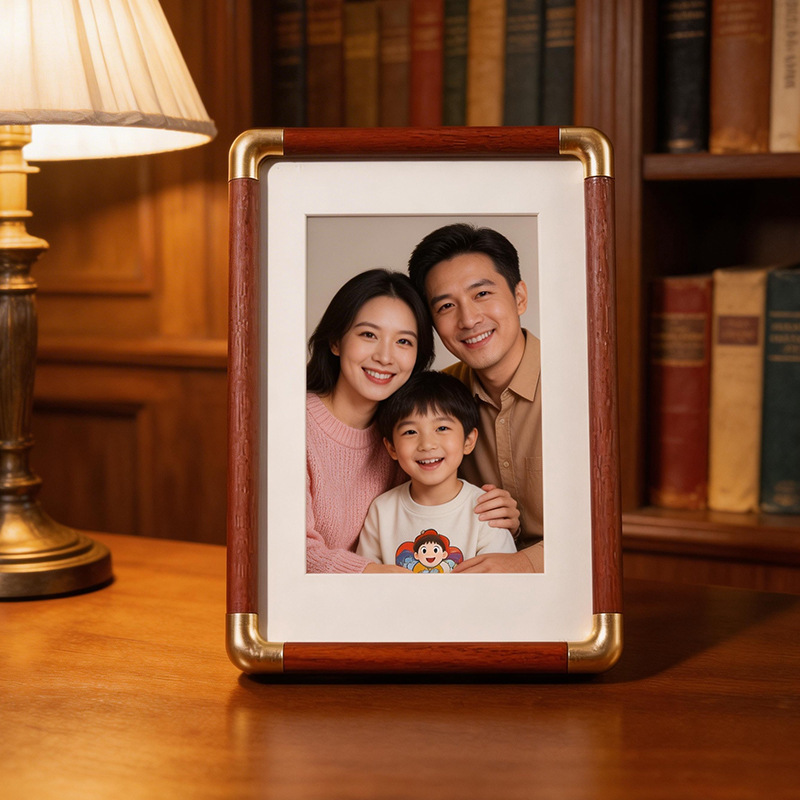 High-End Imitation Copper Rounded Corner Photo Frame Empty Frame Display Stand Six 6inch 7inch 8inch 10inch Replaceable A4 Photo Frames Wholesale