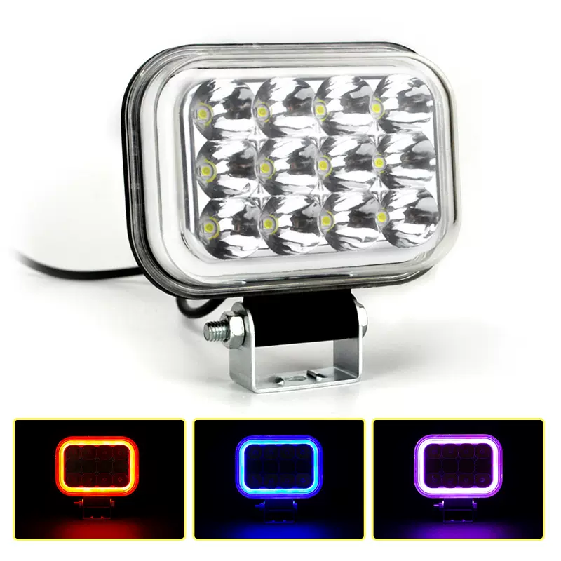 36W大功率汽车LED工作灯摩托车改装天使眼爆闪辅助越野车前照灯