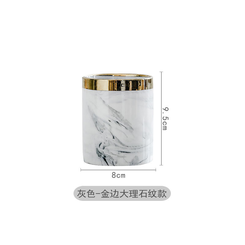 北欧創意事務デスクトップ収納ボックス陶磁器化粧筆筒家庭用置物文房具用品収納缶卸売り|undefined