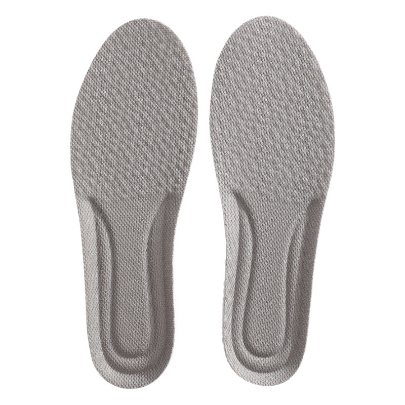 Sports Insoles Pu High-Elastic Shock-Absorbing Antibacterial Deodorant Breathable Sweat-Absorbent Comfortable White Shoes Fully Padded Popcorn Feeling