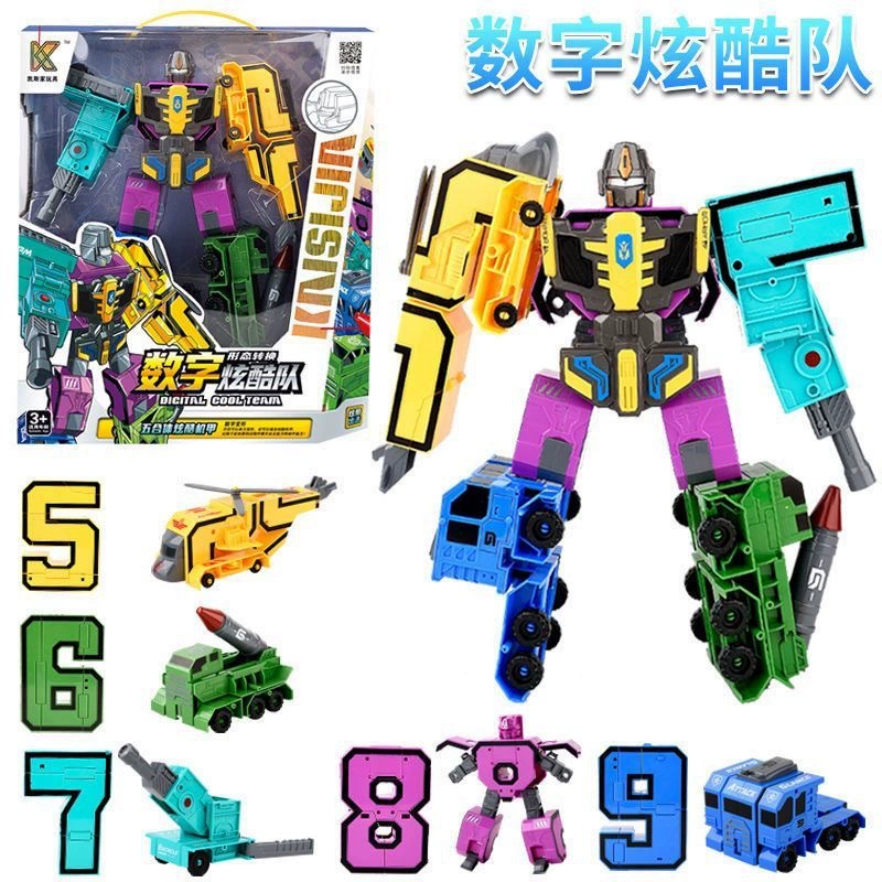 Big digital combined transformer, toy, robot, constructor for boys