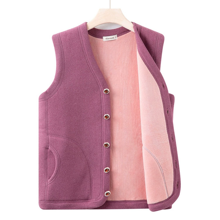 Средний и пожилой леди теплый жилет плюс бархатный толстый жилет бабушка зимний теплый топ мама с бархатным плечом