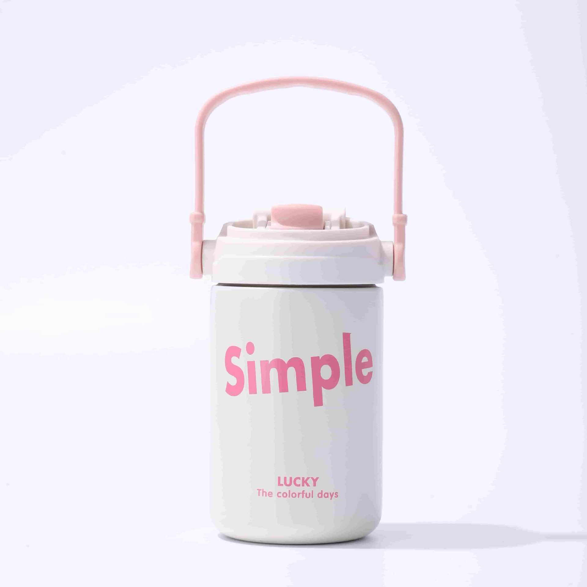 Taza de aislamiento de acero inoxidable 304 de moda Taza de café simple Taza portátil de doble bebida Taza de pareja al por mayor