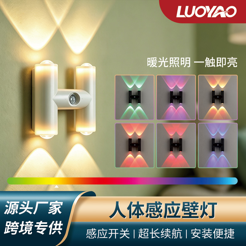 New cross-border motion-sensing night light for home use, rechargeable magnetic bedside ambient light, wall lamp for living room and bedroom New cross-border motion-sensing night light for home use, rechargeable magnetic bedside ambient light, wall lamp for living room and bedroom