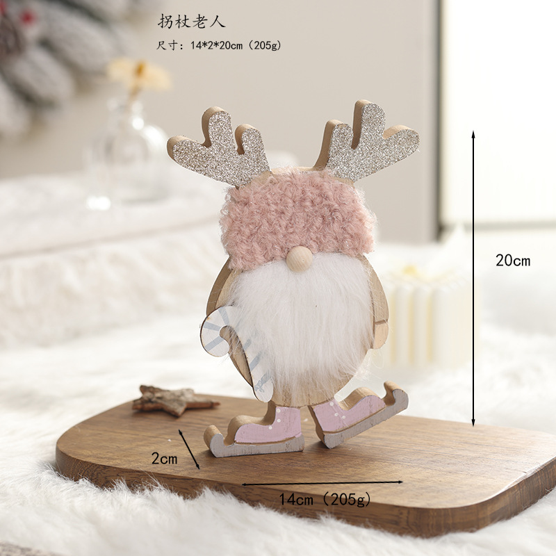 Nuevos productos transfronterizos creativos decoraciones de árbol de Navidad rosa blanco pentáculo decoraciones de escritorio de alce decoraciones de Navidad