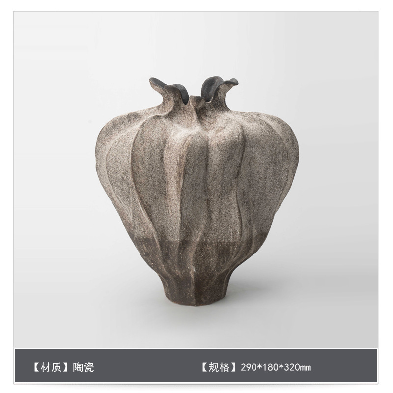中世スタイルのセラミックフラワー花瓶装飾アートB&Bモデルルームゲストテーブルハイエンドフラワーアレンジメント装飾|undefined