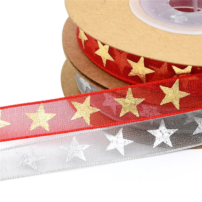 Transfronterizo nuevo clásico estrella de cinco puntas dorado cinta hecha a mano accesorios para el cabello material decoración de vacaciones regalo embalaje cinturón 10Y