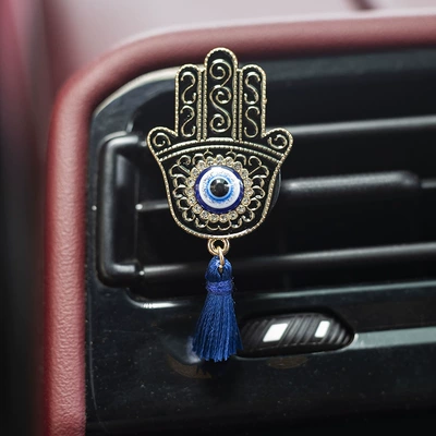 Decoration Car Aromatherapy Clip Car — Car Perfume Aromatherapy - black-painted-oil-tassel-palm-with-scented-tablets