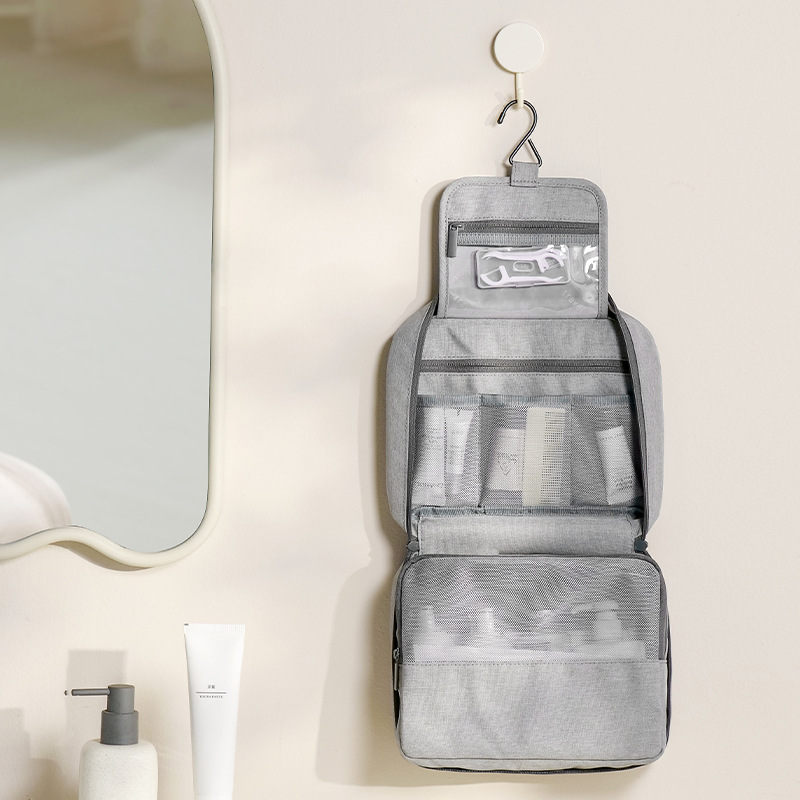 Bolsa de lavado con gancho transfronterizo bolsa de almacenamiento de gran capacidad bolsa de lavado portátil multifuncional almacenamiento de viaje impermeable portátil