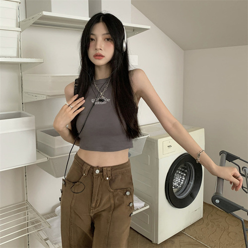 Korean Sweet and Spicy Sleeveless Bodysuit with V-Neck Tank Top for Women, Short-Sleeve, Casual Outwear