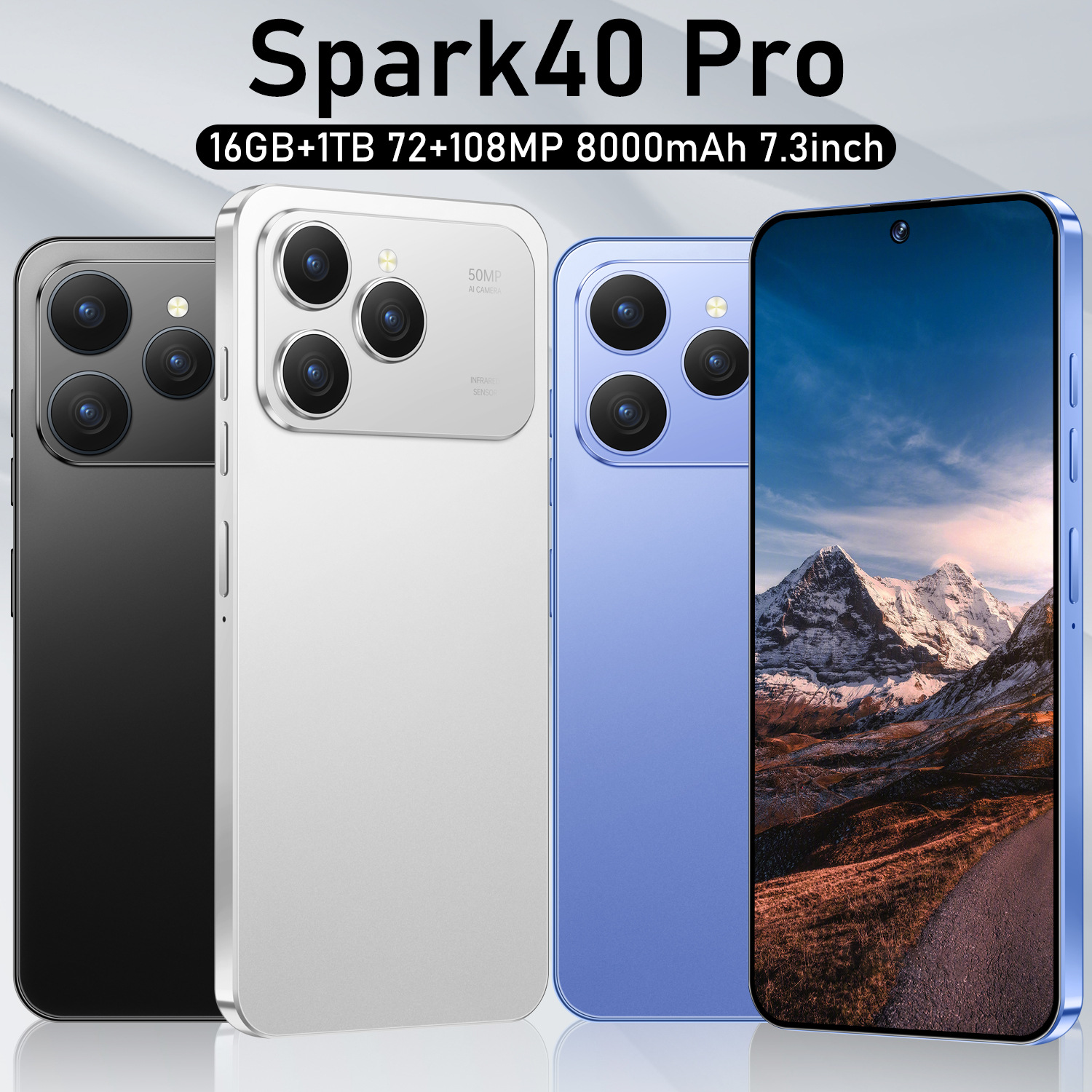 New Spark40 Pro Cross-Border Low-Price Spot 16+1Tb All-In-One Large-Screen Hot-Selling Foreign Trade Smartphone