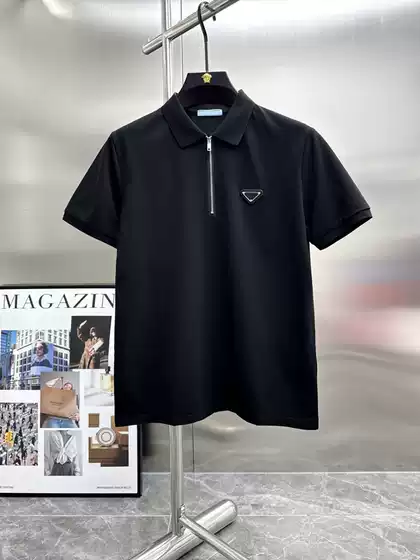 Half-Zip Polo Shirt Men Short Sleeve T-Shirt Men's Streetwear Premium Casual Solid Color Minimalist Top