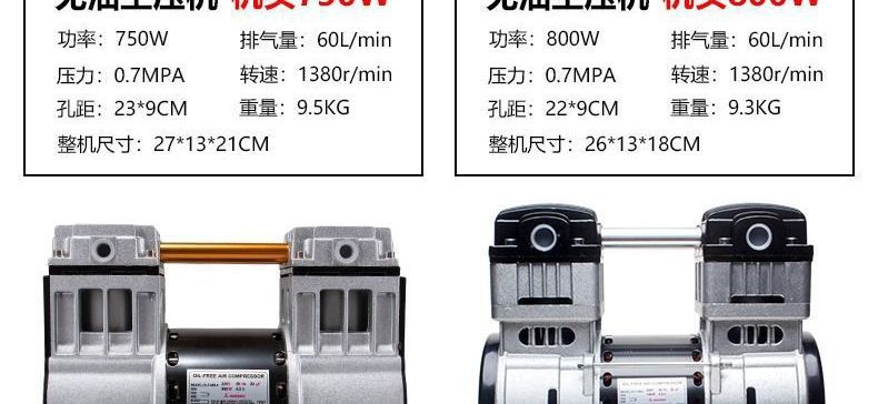 Oil-Free Silent Original Air Compressor Head Motor Vacuum Pump 220V Air Pump Head Air Compressor