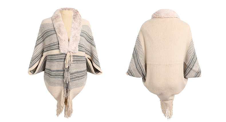 fur collar tassel knitted cardigan nihaostyles clothing wholesale NSMMY90329