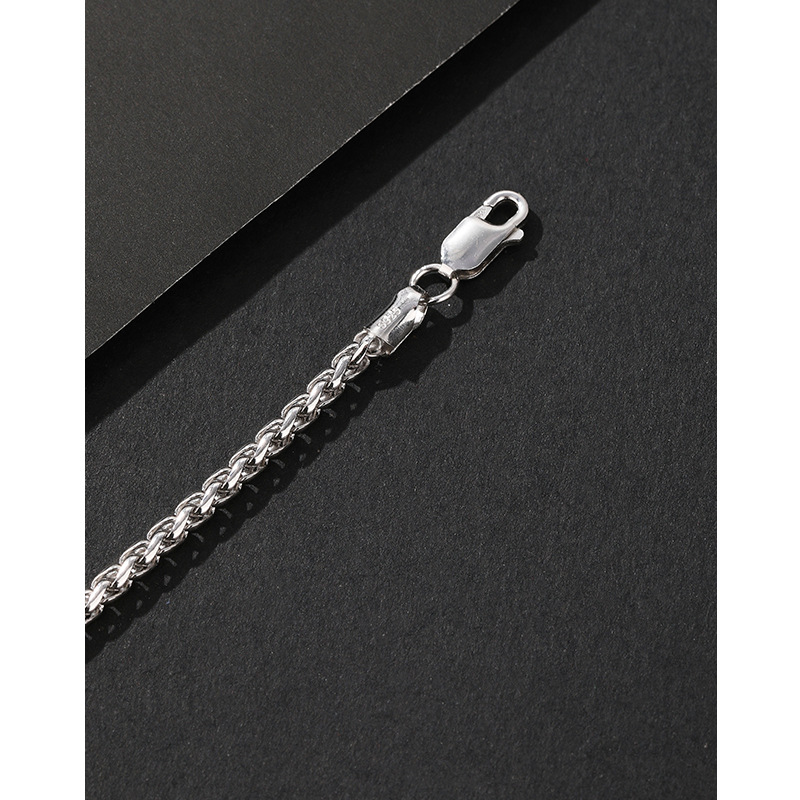 S925 ronda Chopin pulsera de los hombres hip hop personalidad moda retro nicho muchachos simple elegante mano joyería