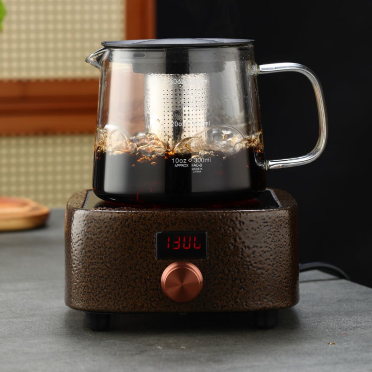 High borosilicate glass large capacity coffee pot kettle teapot stainless steel filter electric ceramic stove