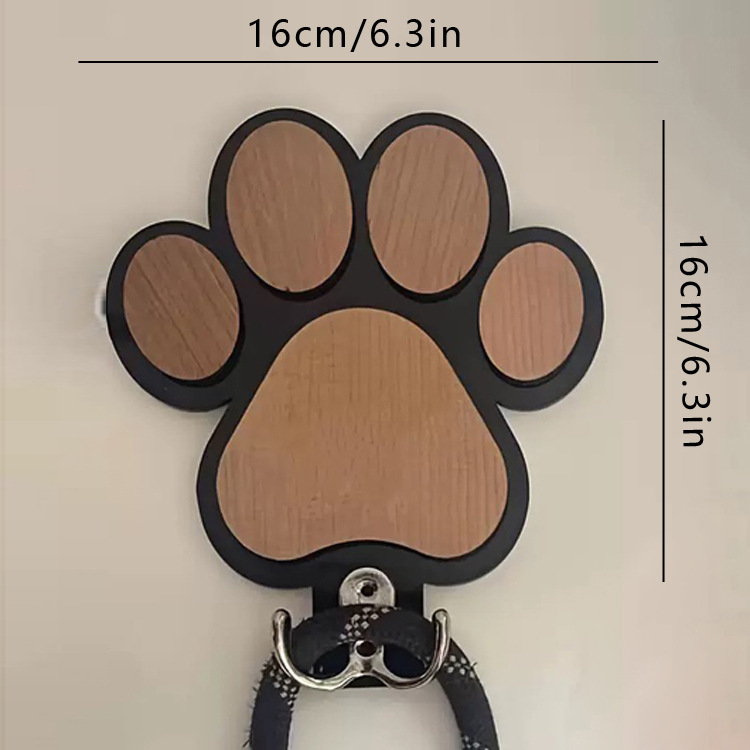 Ventas transfronterizas de ropa caliente de cuerda de perro pared tiendas de mascotas creativas de pared decoración de pared de moda de madera huella de patas gancho