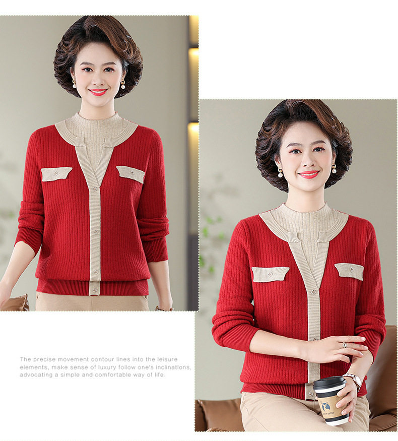 E5885 870K ÁO LEN NỮ TAIRYA ÁO LEN MÙA XUÂN THU ĐÔNG TRUNG NIÊN DÀY ẤM THỜI TRANG NỮ G03 SẢN PHẨM MỚI