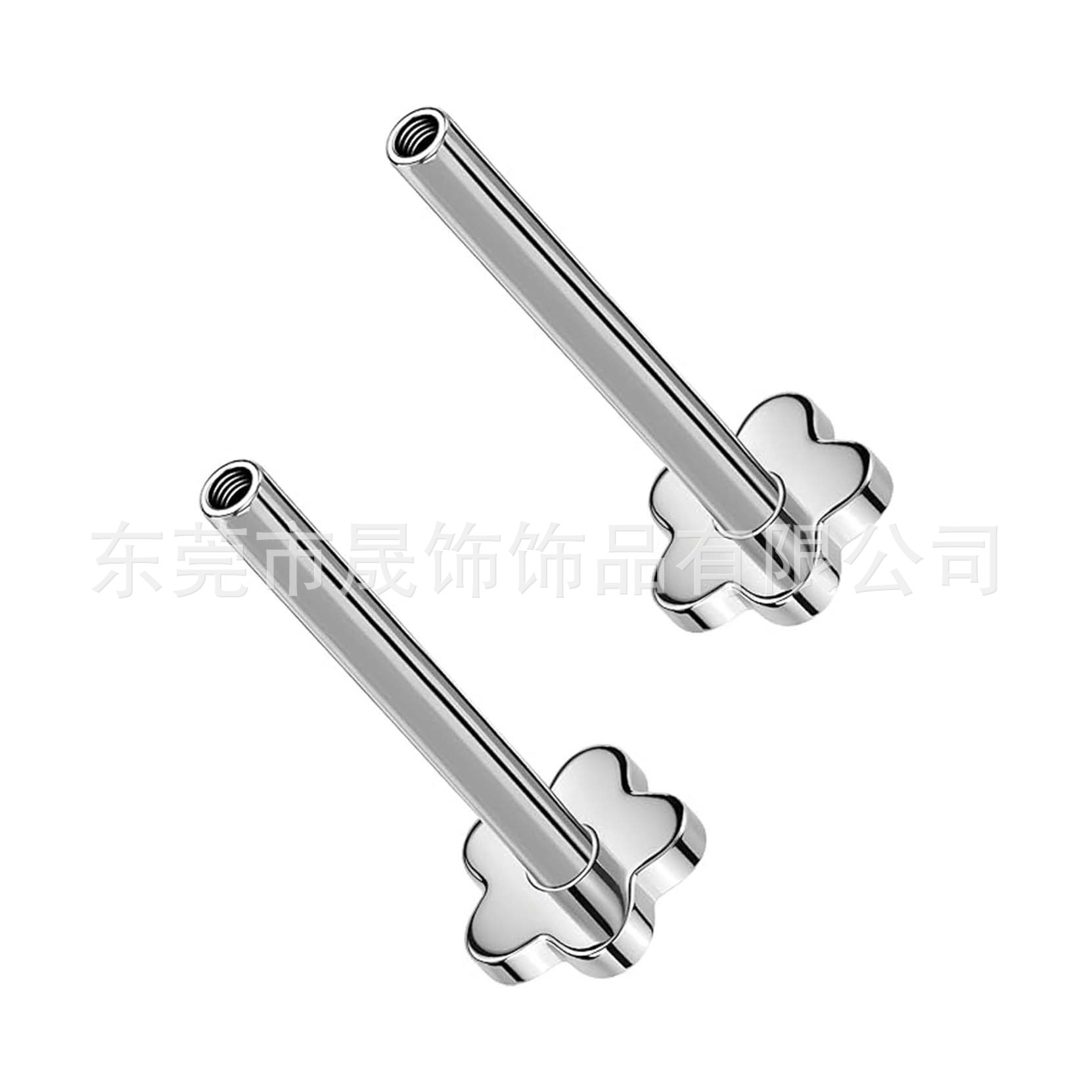 F136 Titanium Alloy Internal Thread 五角 Star 梅 Flower Heart Labret Stud Ear Stud G23 Piercing Jewelry 异 Flat Back Barbell