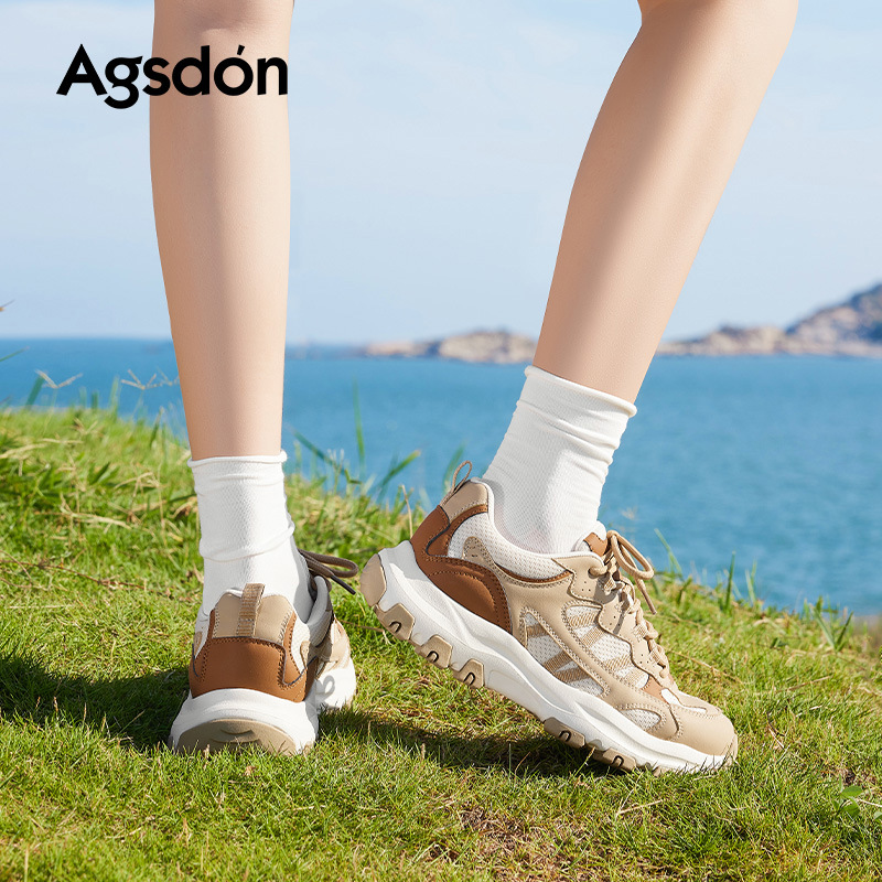 Augustion Daddy Shoes Mujer 2025 nuevos zapatos deportivos ligeros de suela gruesa de otoño zapatos casuales de senderismo al aire libre de suela blanda