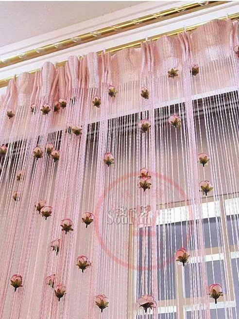 Thickened No-Punch Rose Flower Curtain Beauty Salon Partition Living Room Background Jewelry Store Window Decoration Hanging Curtain Door Curtain