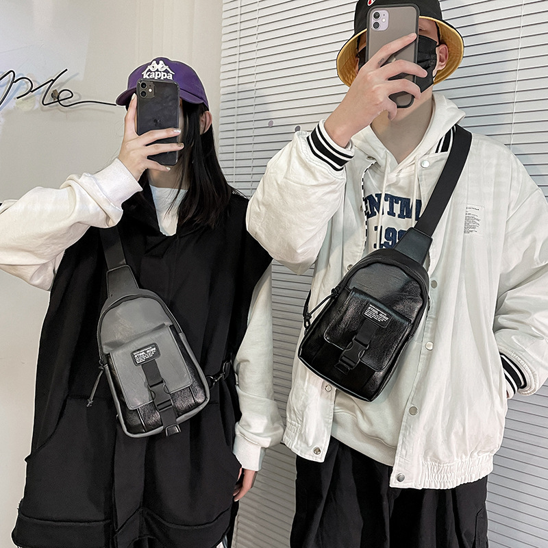 2021 Foreign trade new pattern Soft leather Chest pack multi-function Inclined shoulder bag fashion leisure time One shoulder Chest pack customized