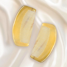 地摊热卖老奶梳批发和美天然牦牛角小月梳8cm便携广式牛角小梳子