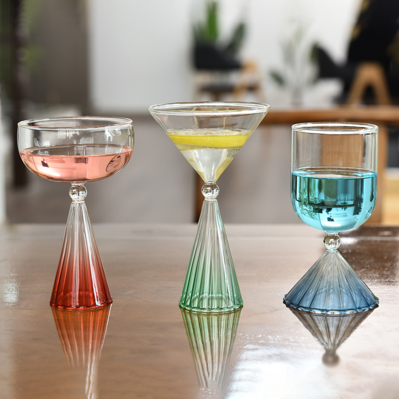 Creativa taza de helado gradiente de postre copa de vidrio Copa pudín helado taza de cóctel