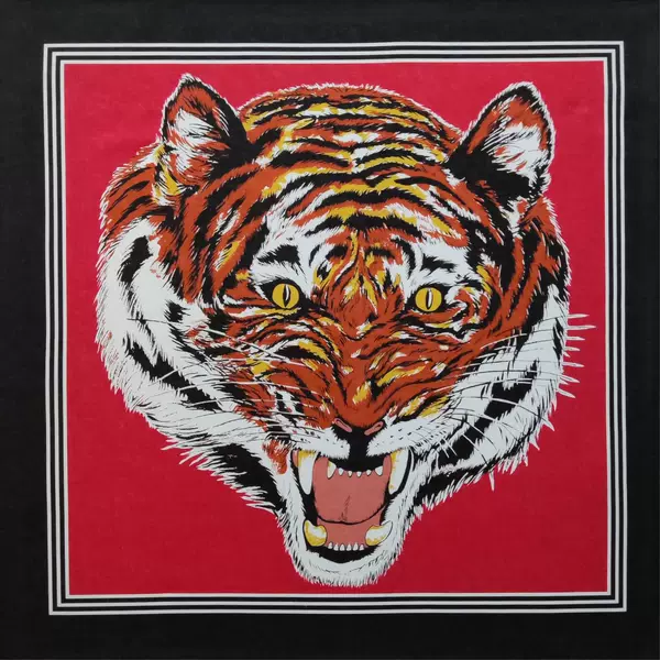 New pure cotton tiger head European and American retro style digital printing square scarf hip hop riding dress up scarf face towel
