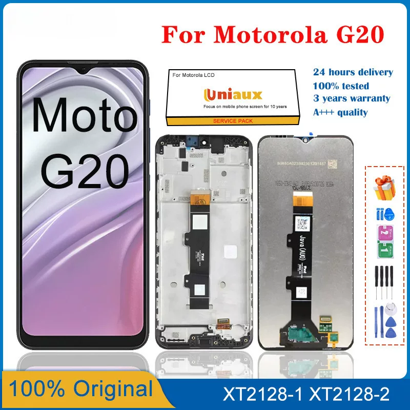 Подходящий для Motorola MOTO G20 экран LCD, дисплей мобильного телефона, внутренний и внешний корпус, сборка дисплея LCD